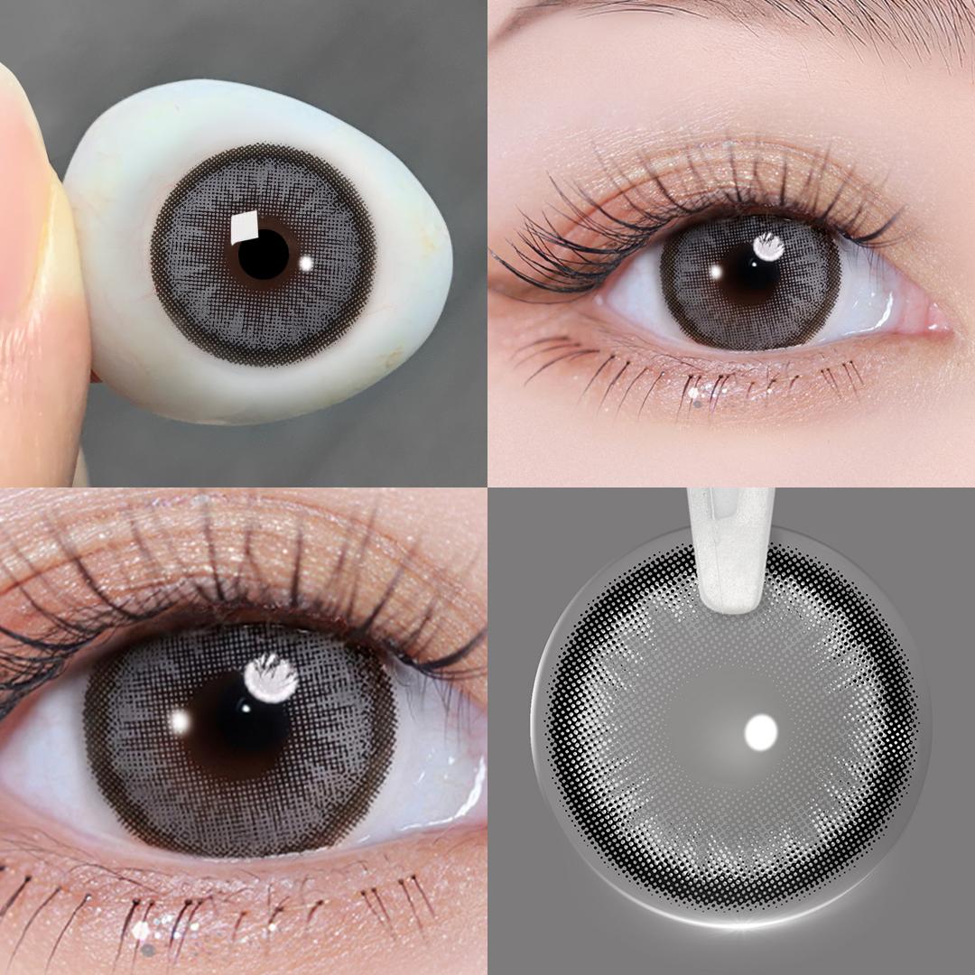 Farbige Kontaktlinsen mit Dioptrien Diamond Eye Lens Myopie-Linsen für Vision  (-1,00~-6,00) Farbige Kontaktlinsen mit Sehstärke -1.50 graue