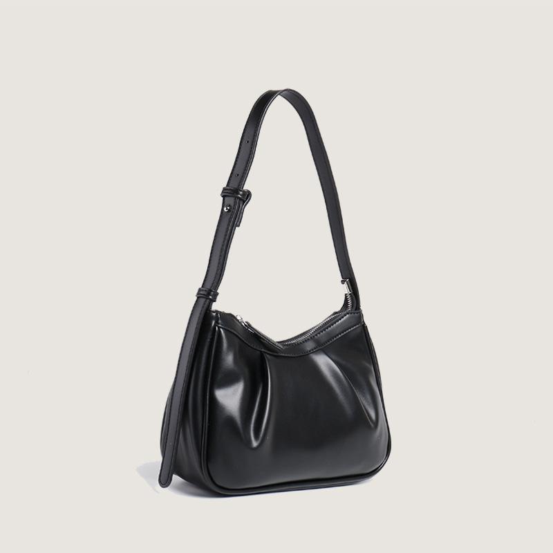 Damen Tasche Koreanischer Neuer Stil Ins Gefaltete Achseltasche Klein Frisch und Modisch Ein Schulter Wolken Tasche Tasche Damen Tasche black