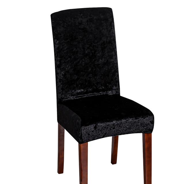 1/2/4/6 Stück Samt glänzender Stoff Anti-Staub Stuhlhussen Universalgröße Stretch Stuhlhussen Sitzbezug Schonbezüge für Esszimmer 1 Piece schwarz