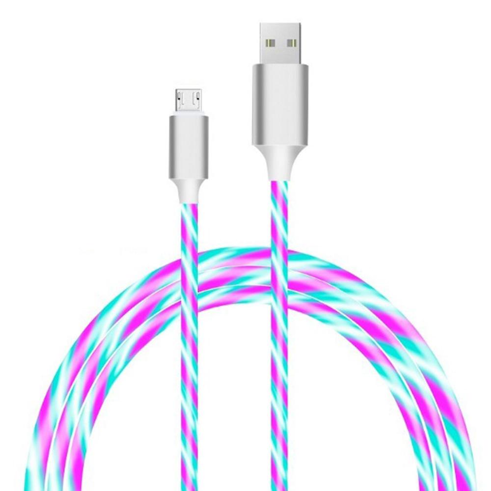 VAORLO Golwing Ladekabel 2,4 A Schnellladeleitung Typ C Micro 8Pin Telefon-Ladekabel für iPhone Android-Telefone For Type-C weiß