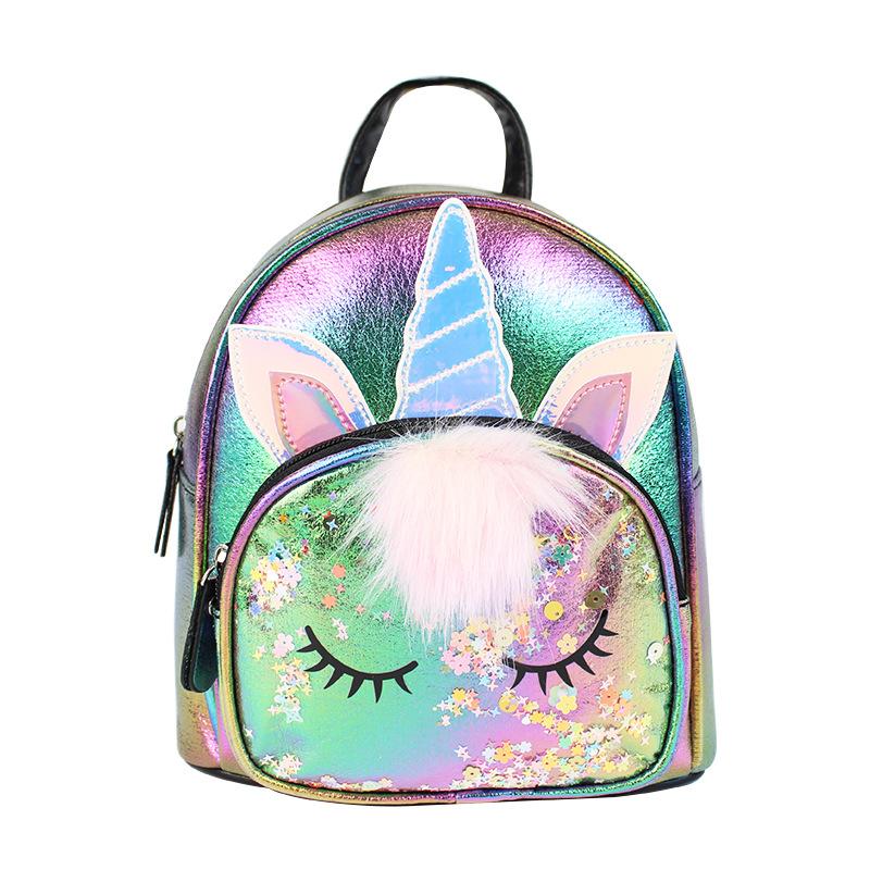 Einhorn-Rucksack, modischer, süßer Schulranzen für den Kindergarten, Kinder-Cartoon-Rucksack, großes Fassungsvermögen, Schulranzen für kleine Mädchen schwarz