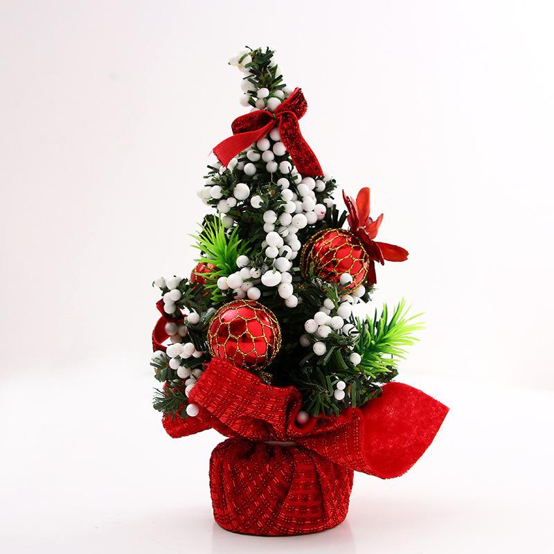 20CM Mini Weihnachtsdekoration Baum Festival Desktop Dekoration Kleine Baum Geschenke Festival Party Dekoration für Home Party Neujahr rot