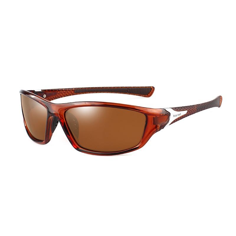 Klassisches Design Herren-Sport-Sonnenbrille, blendfreie polarisierte Sonnenbrille, UV400-Schutz, Reiten, Radfahren, Fahren braun