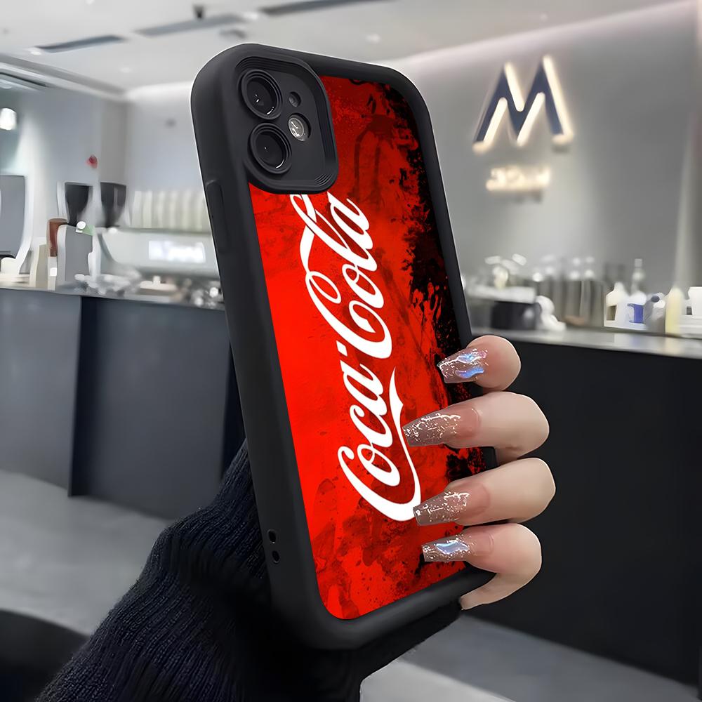 COCA Logo C-C-COLA Handyhülle Für IPhone Air 17 Pro Max 16 E 15 14 Pro Max 13 12 11 Mini Plus Weiches Silikon Schwarze Hülle iPhone 16 Plus