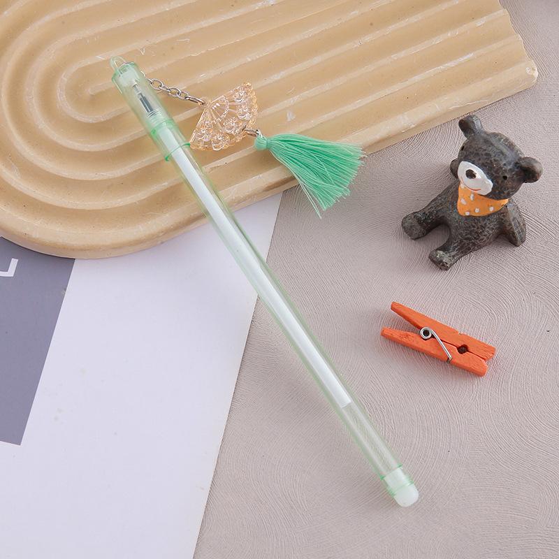 1 Stück Schreibwaren Niedlich Fan Quaste Anhänger Gel Stift Schule Bürobedarf Kreative Süße Schöne Stift