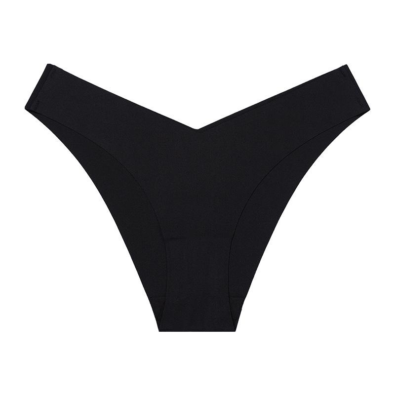 Sexy große Größe nahtlose Eis Seide niedrige Taille Damen Slips Baumwolle Schritt atmungsaktiv Yoga Sport Höschen ultra dünne weiche Damen Unterwäsche XL schwarz