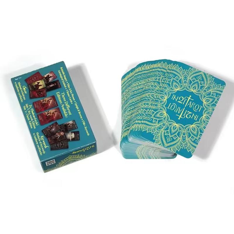 IN2IT Tarotdeck mit Schlüsselwörtern A 78 Karten Englische Version Brettspiele Anfänger Lernen Tarotdeck mit Bedeutungen Orakelkarten