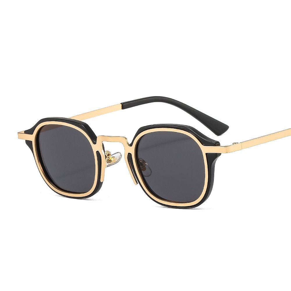 Y2K Punk Sonnenbrille Metallrahmen Brille Vintage Kleine Quadratische Sonnenbrille für Damen & Herren C1
