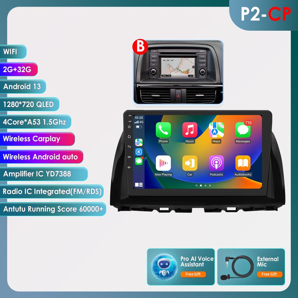 Hizpo Für Mazda CX5 CX-5 CX 5 2012 - 2015 Autoradio Multimedia Video Player Navigation Android 10 Kein 2DIN 2 DIN Carplay 4G-LTE RDS Intelligenter DVR DAB P2CP B 4Bore 2G 32G AI