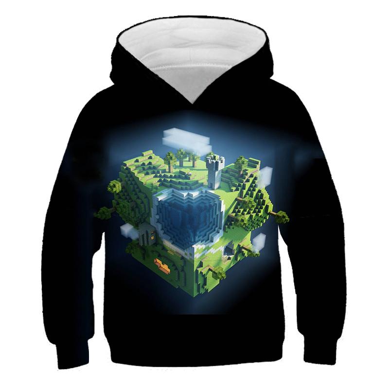 2025 Neue Minecraft Pop Hoodies Kinder T Hoodie Kawaii Zombie Cartoon Jungen und Mädchen Oberteile Kleidung 4 5 6 7 8 9-14 Jahre alt 11-12 Years