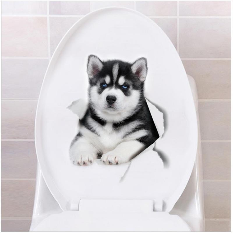 DIY Unterwasser Tier Muster Badezimmer Dekor 3D Toilettensitz Aufkleber PVC Kunst Tapete Abnehmbare Badezimmer Aufkleber Toilettenaufkleber 21.8*17.6cm