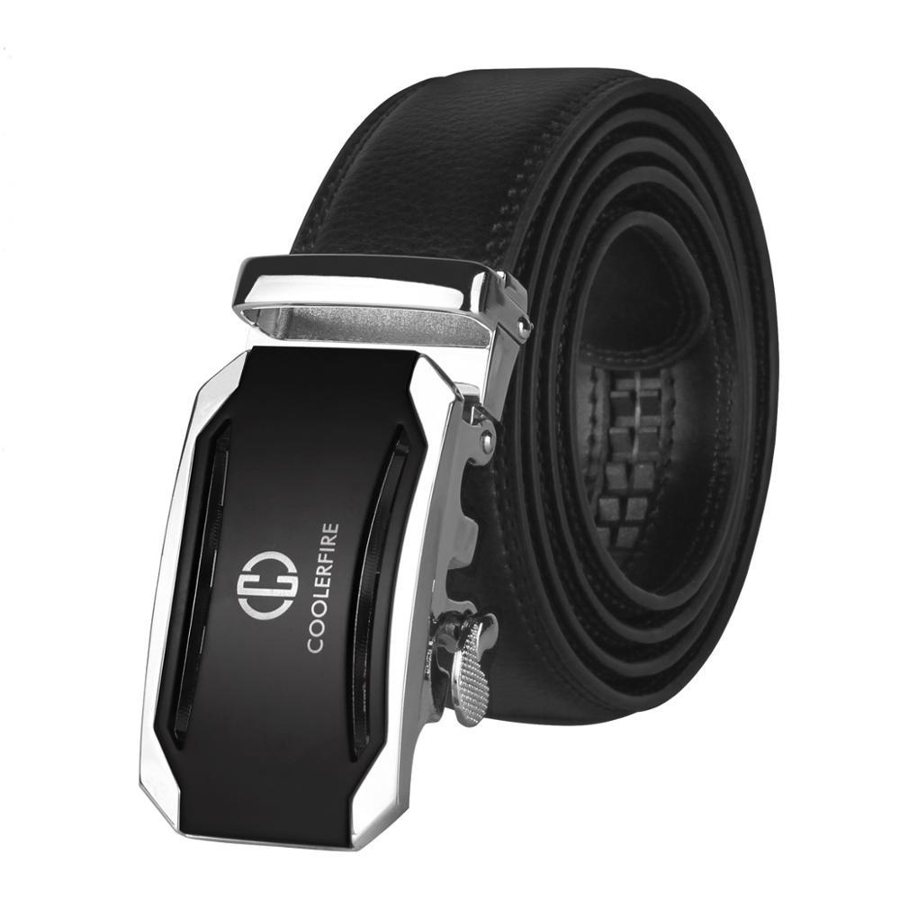 Automatische Schnalle Männer Gürtel Top Qualität Echtes Luxus Leder Gürtel für Männer Strap Männlich Metall 120cm silber