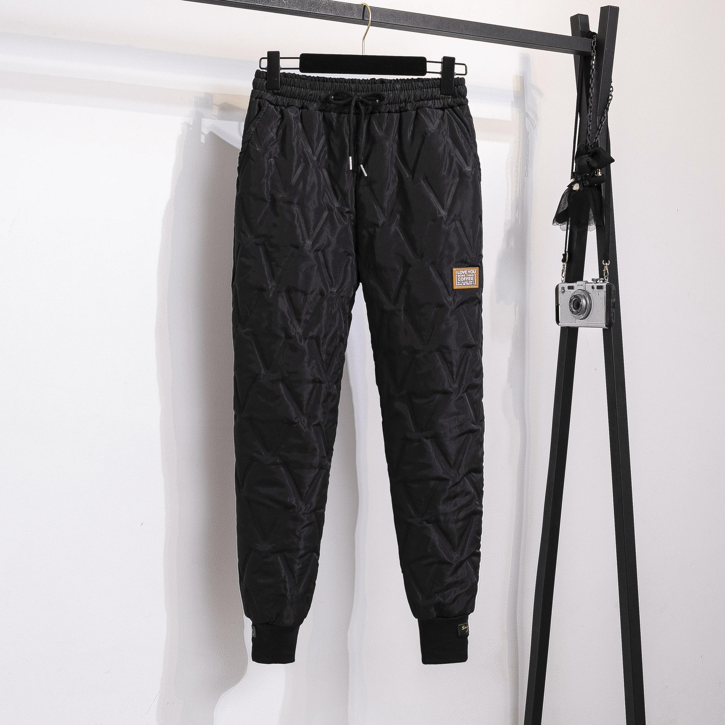 Plus Größe Frauen Unten Baumwolle Hosen Winter Weibliche Dicke Warme Harem Hosen Elastische Hohe Taille Beiläufige Lose Hosen Pantalons 4XL XXXL schwarz