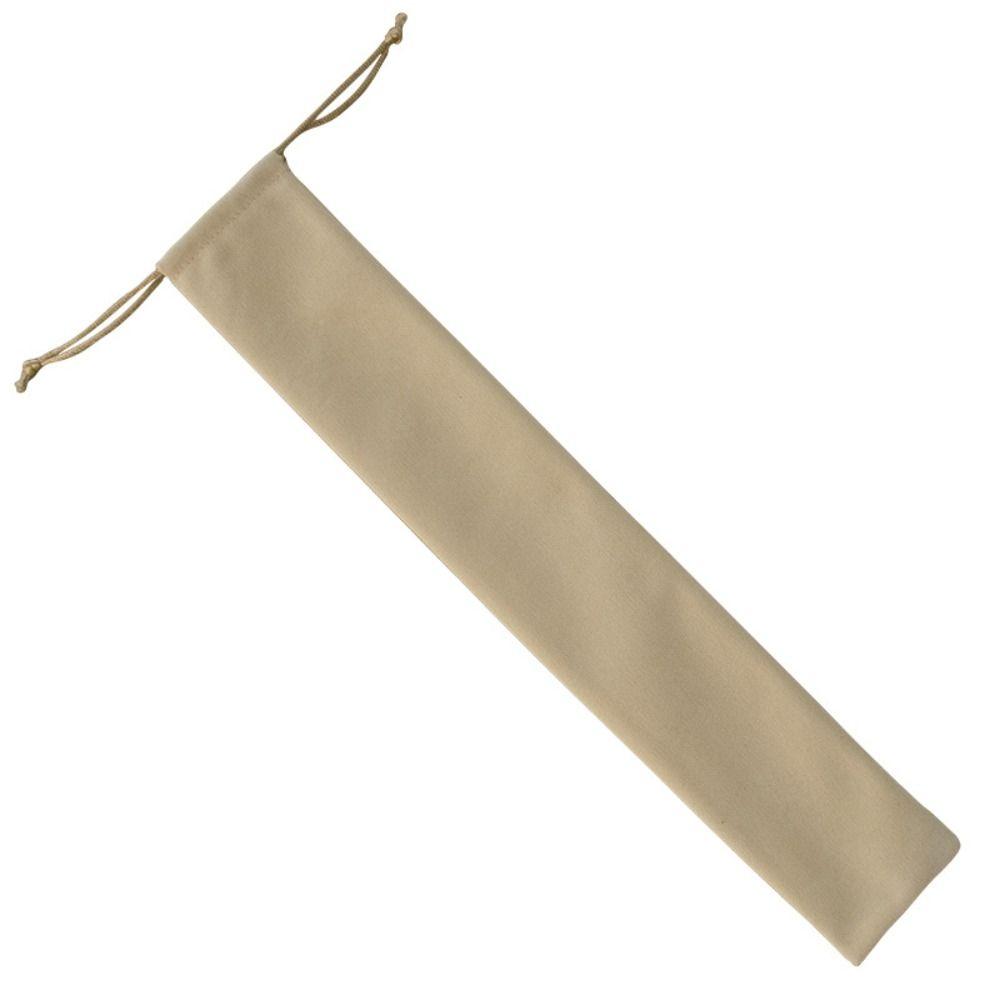 Samtstoff Faltender Handfächer Tasche Geschenke Verpackung Flöten Schutzhülle Abdeckung Geschenk 5x34.5cm grauweiß