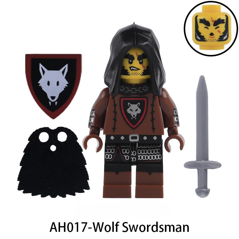 Mittelalterlicher Militär Wolf Ritter Soldat Baustein Spielzeug black