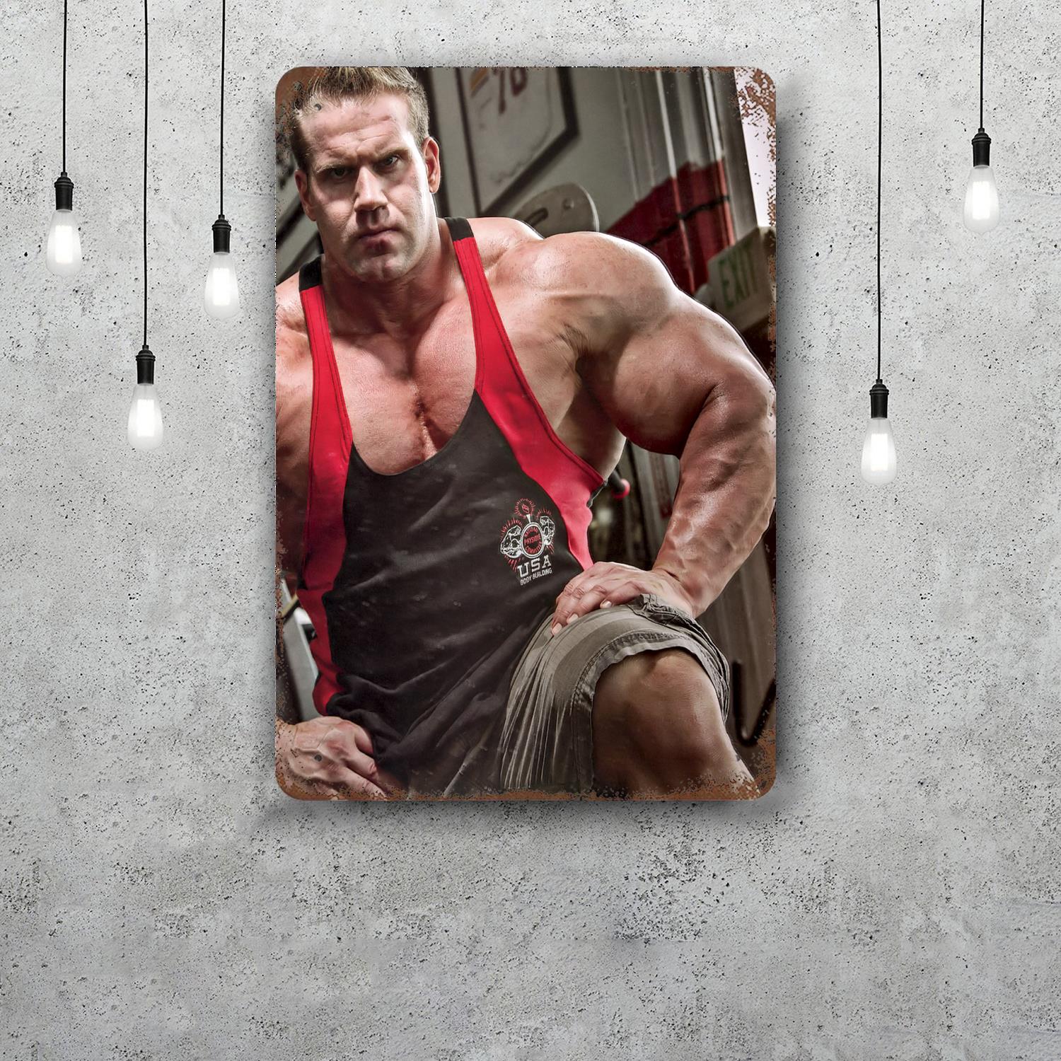 Jay Cutler Bodybuilder Vintage Blechschilder Poster Deko Retro Metallschild Wandkunst Deko für Garage Bar 20x30cm(7.8x11.8inch)