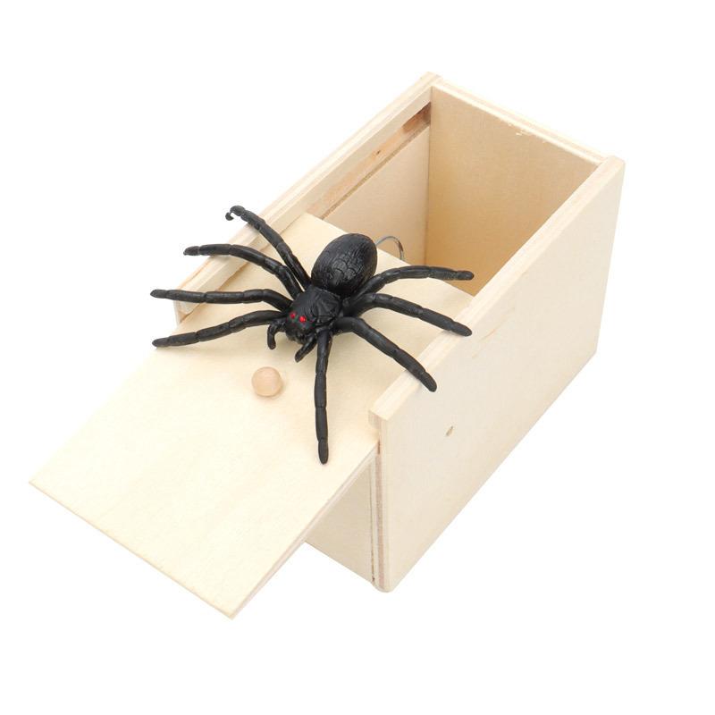 Lustige Scare Box Streich Spinne Holz Zappeln Anti-stress Interesse Spielen Trick Witz Überraschung Erwachsene Halloween Spielzeug für Kinder geschenke