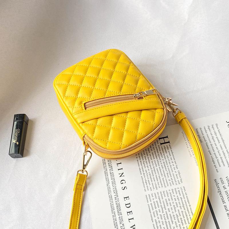 Neuer Stil von Damentaschen Diamanttaschen Koreanischer Stil Mode Mini Umhängetaschen Damen Schulterhandy-Taschen yellow