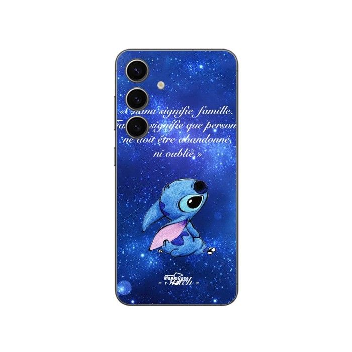 Hülle für Samsung Galaxy S24 plus Stitch disney stitch süß Ohana bedeutet Familie schwarz