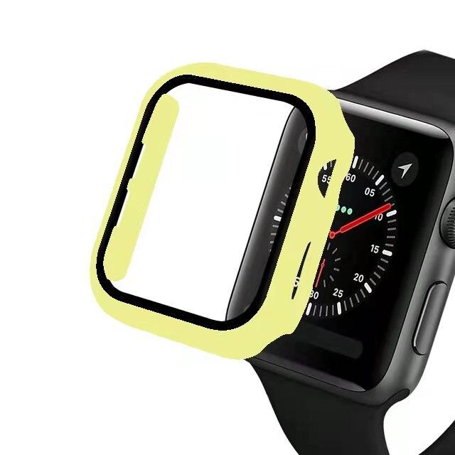 Für Apple Watch Serie 6 5 4 3 SE 44 mm 40 mm iWatch-Gehäuse 42 mm 38 mm Stoßstangen-Displayschutz Apple Watch-Zubehör Series 4 5 6 40MM gelb