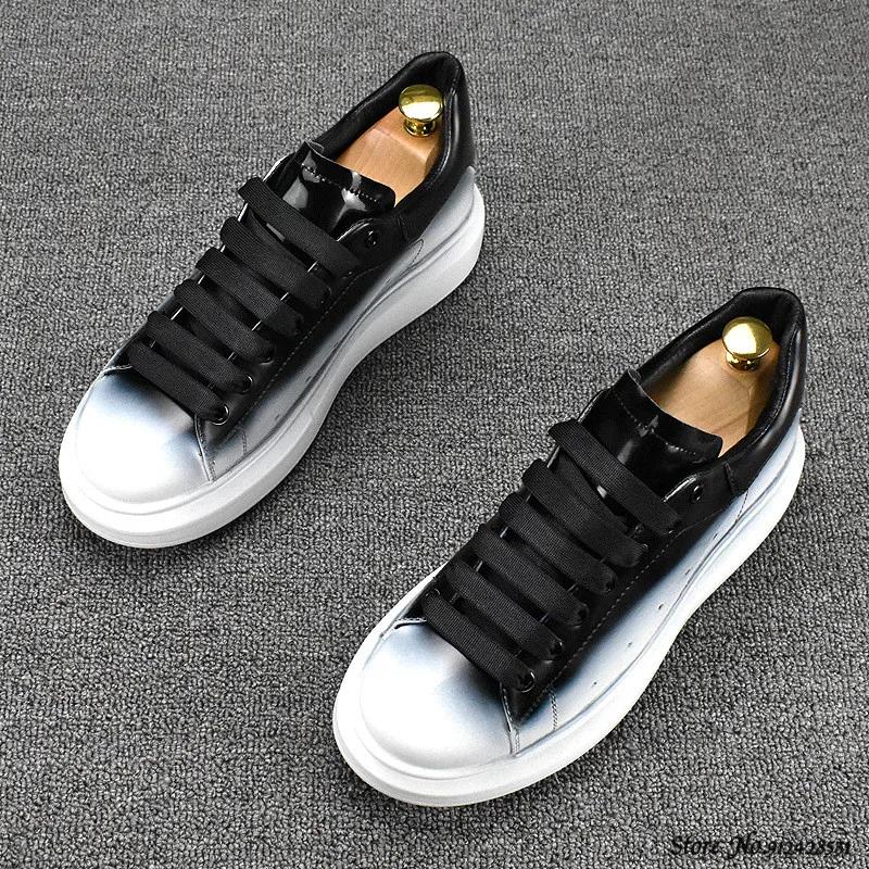FashionHerrenschuhe Leder Herren Herren Sneakers Schuhe für Herren Luxus Designer Loafers Plateau Herren Leder Herrenschuhe 41 schwarz