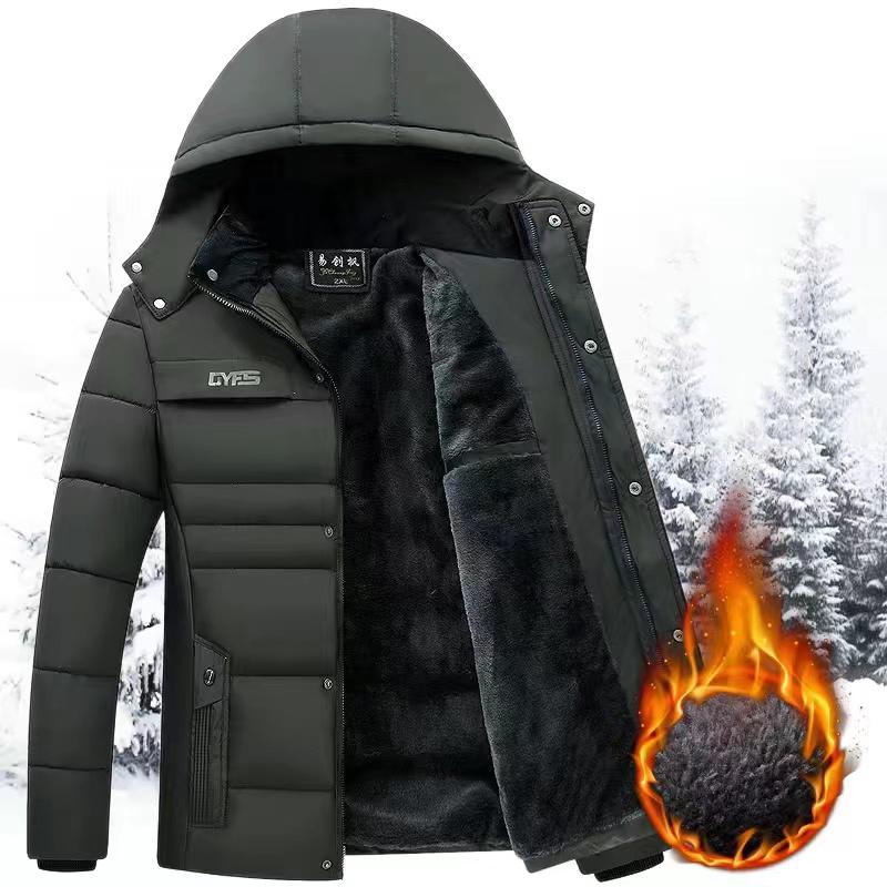 Winter Kleidung Für Männer Mittleren Alters Und Ältere Papa Winter Kleidung Neue Plüsch Verdickte Unten Baumwolle Gepolsterte Kleidung 4XL grün