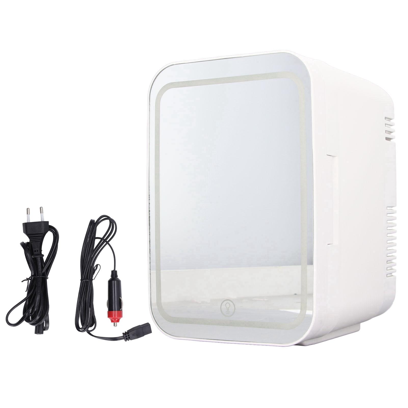 Mini Kühlschrank 4L Großes Fassungsvermögen Spiegel LED Kosmetik Obst Getränke Kühlschrank Kleiner Kühlschrank für Zuhause