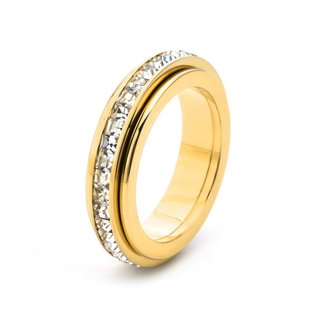316L Edelstahl Herrenschmuck AAA Zirkonia Spinnerringe Angstlinderung Fidget Ringe Für Frauen Weihnachtsgeschenk 12 beige
