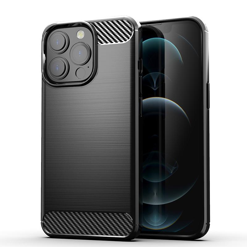 Für Hülle iPhone 13 Pro Hülle Für iPhone 13 Pro Bumper Silikon Stoßfest Vollständige Abdeckung Kohlefaser Hülle Für iPhone 13 Pro Hülle For iPhone 13 Pro schwarz