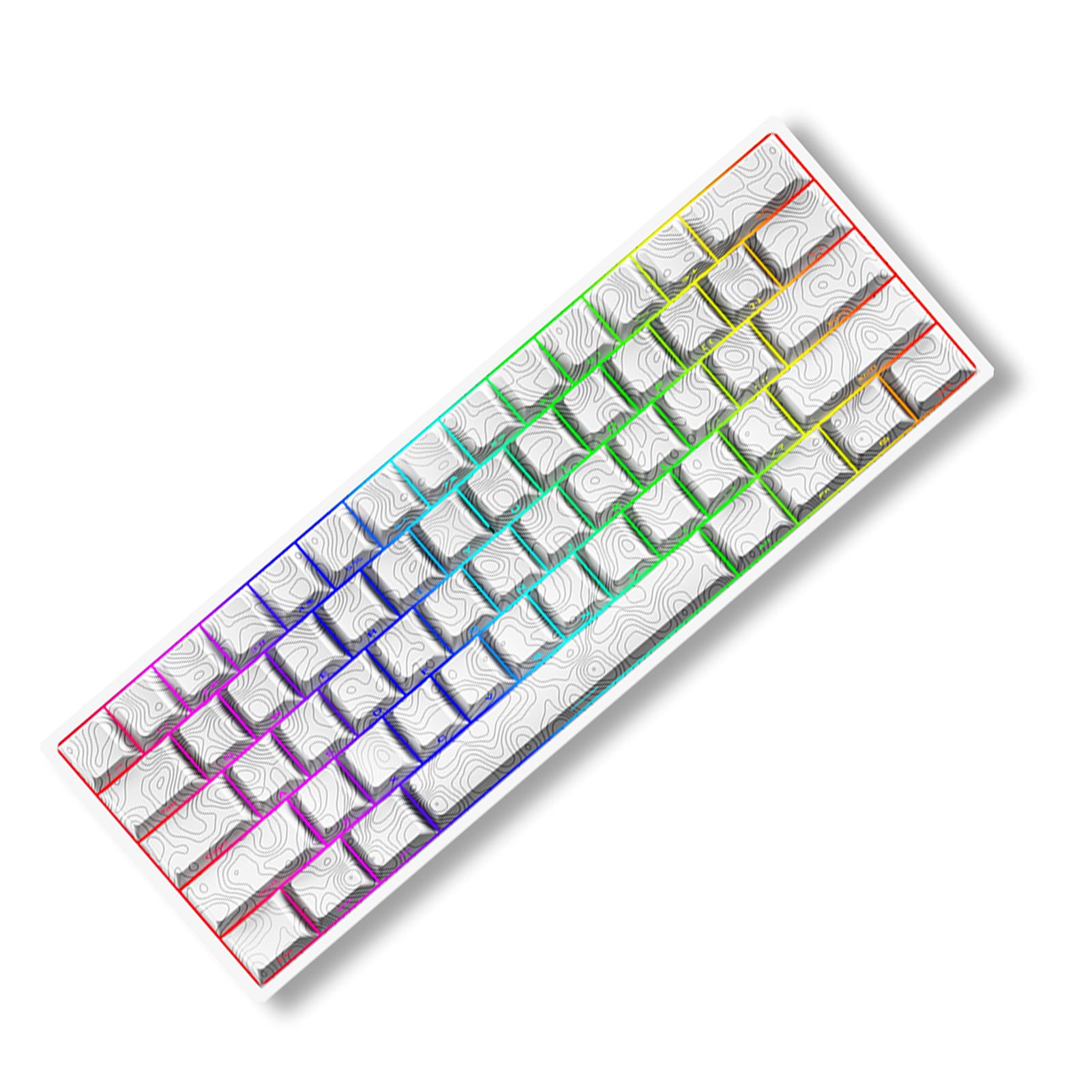 Kabelgebundene mechanische Tastatur 61 Tasten HotSwap-Gaming-Tastatur mit einstellbaren LED-Leuchten weiß