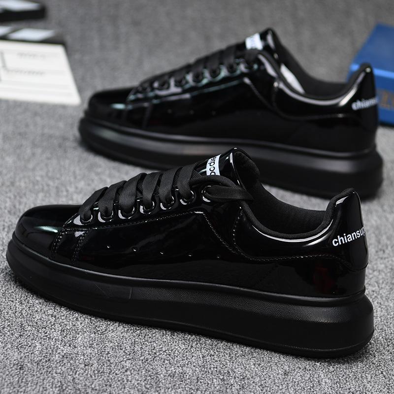 Hohe qualität lackiert männer schuhe schwarz weiß rot herren schuhe paare casual sport schuhe modische und vielseitig tennis 42 schwarz