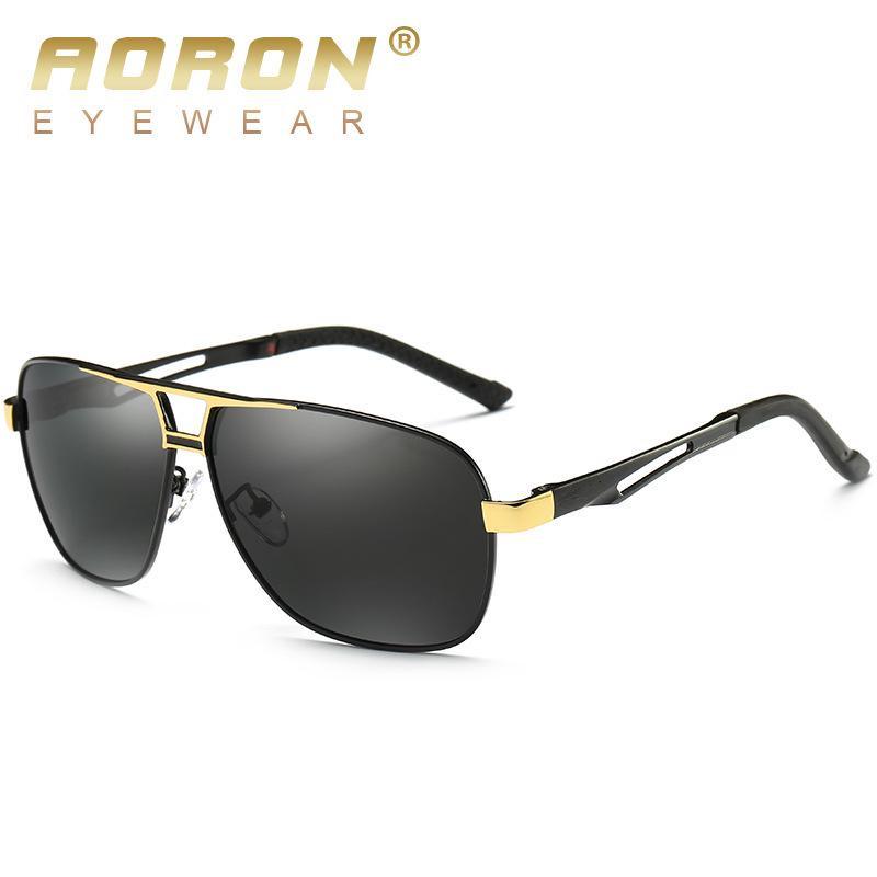 AORON Modische Herren-polarisierte Sonnenbrille, Outdoor-Markendesign, Fahrbrille, klassische UV400-Blendschutz-Sonnenbrille für Herren Without Case