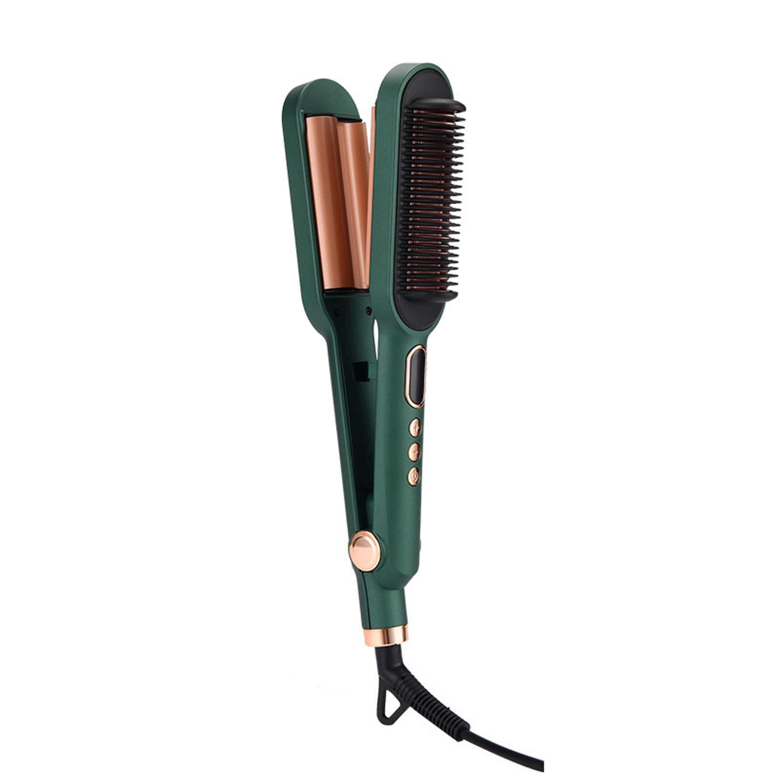 Dual-Purpose-Haar-Lockenwickler Haarglätter Drei-Barrel Wave Lockenstab Haarglätter Kamm EU Plug bunt