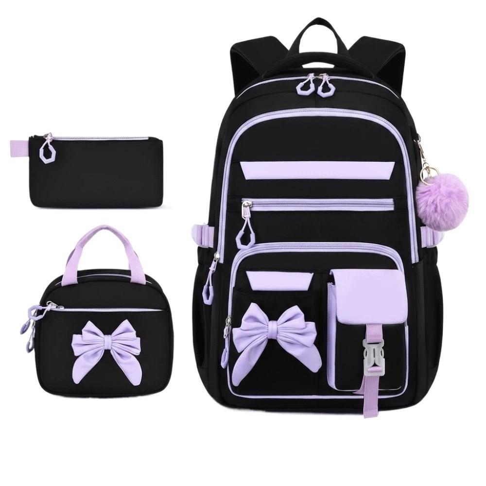 Lässiges Dreiteiliges Schulranzen-Set mit Federmäppchen Schüler-Schulranzen Rucksack mit großem Fassungsvermögen Täglich Set 1