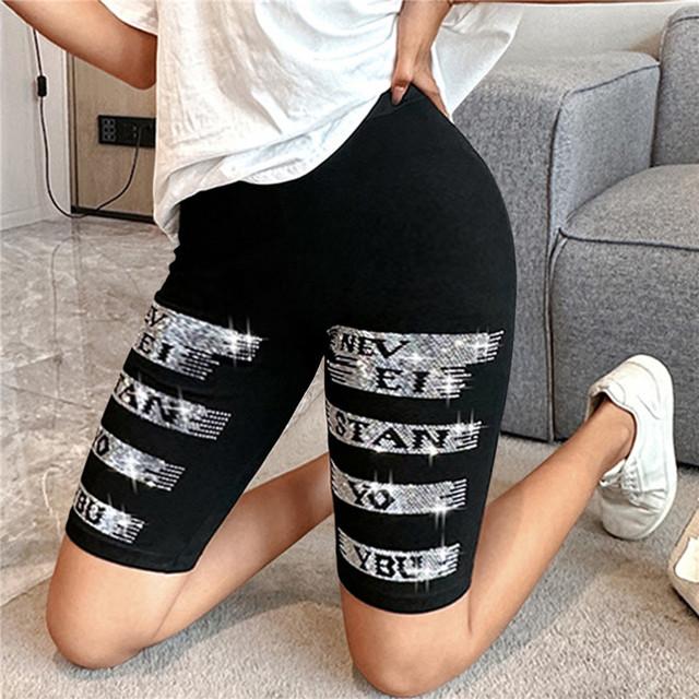 Frauen Dünne Fitness Kurze Hosen Damen High-Taille Sommer Shorts Bottom Biker Radfahren Shorts Bodycon Streetwear Weibliche Kleidung One Size blau