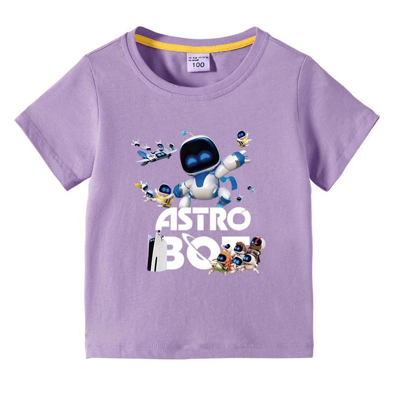 Die Sommer Astro Bot T-Shirts für Kinder Niedliche Cartoon T-Shirts Jungen Casuals Kurze Ärmel Mode Kinderbekleidung Kurzarm 110 gray