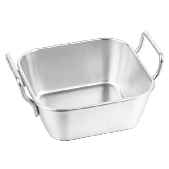 Edelstahl-Snackplatte mit großem Fassungsvermögen, verbrühungshemmend, tragbare Obst-, Snack-, Chips- und Lebensmittelplatte S silber