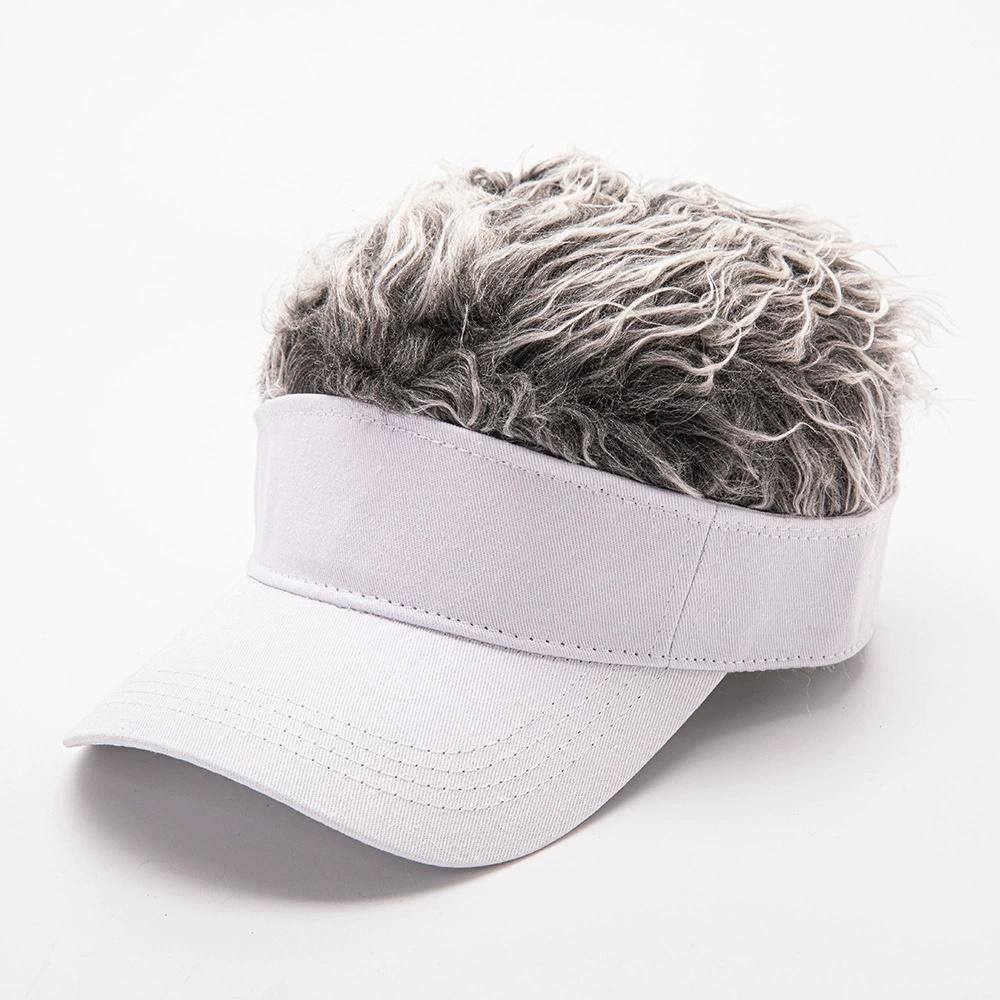 Herren Kunsthaar Kurzhaar Baseballkappe Stachelige Haare Perücke Hut Falsche Haare Verstellbar Sonnenschutz Visier Ausgefallene Performance Hip-Hop Kopfbedeckung adjustable gray