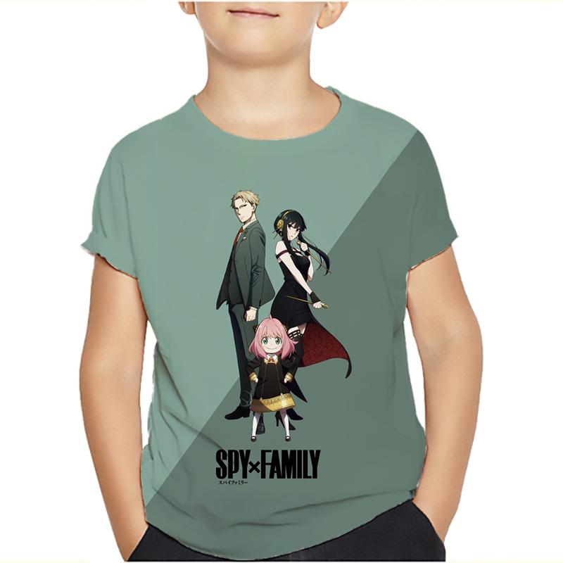 Spy x Familie T-Shirt Cartoon T-Shirts für Jungen Mädchen Lustiges T-Shirt Kinderkleidung Grafik T-Shirts Kinderkleidung 150 violett