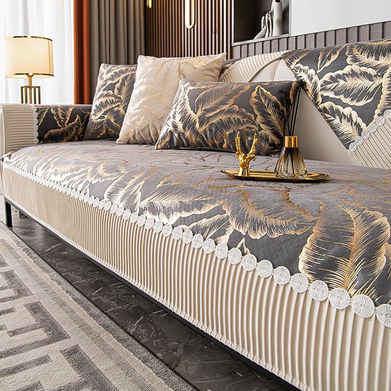 Luxus Europa Sofa Abdeckung Sitzkissen Rutschfeste Plüsch Jacquard Couch Abdeckung Sofa Handtuch Moderne Leder Universal Sofa Schutz 70x70cm 1pcs