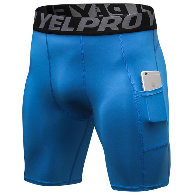 Herren-Laufshorts, Bodybuilding, schnell trocknend, Fitness, eng, sportlich, kurze Hose, 11 Farben XL blau