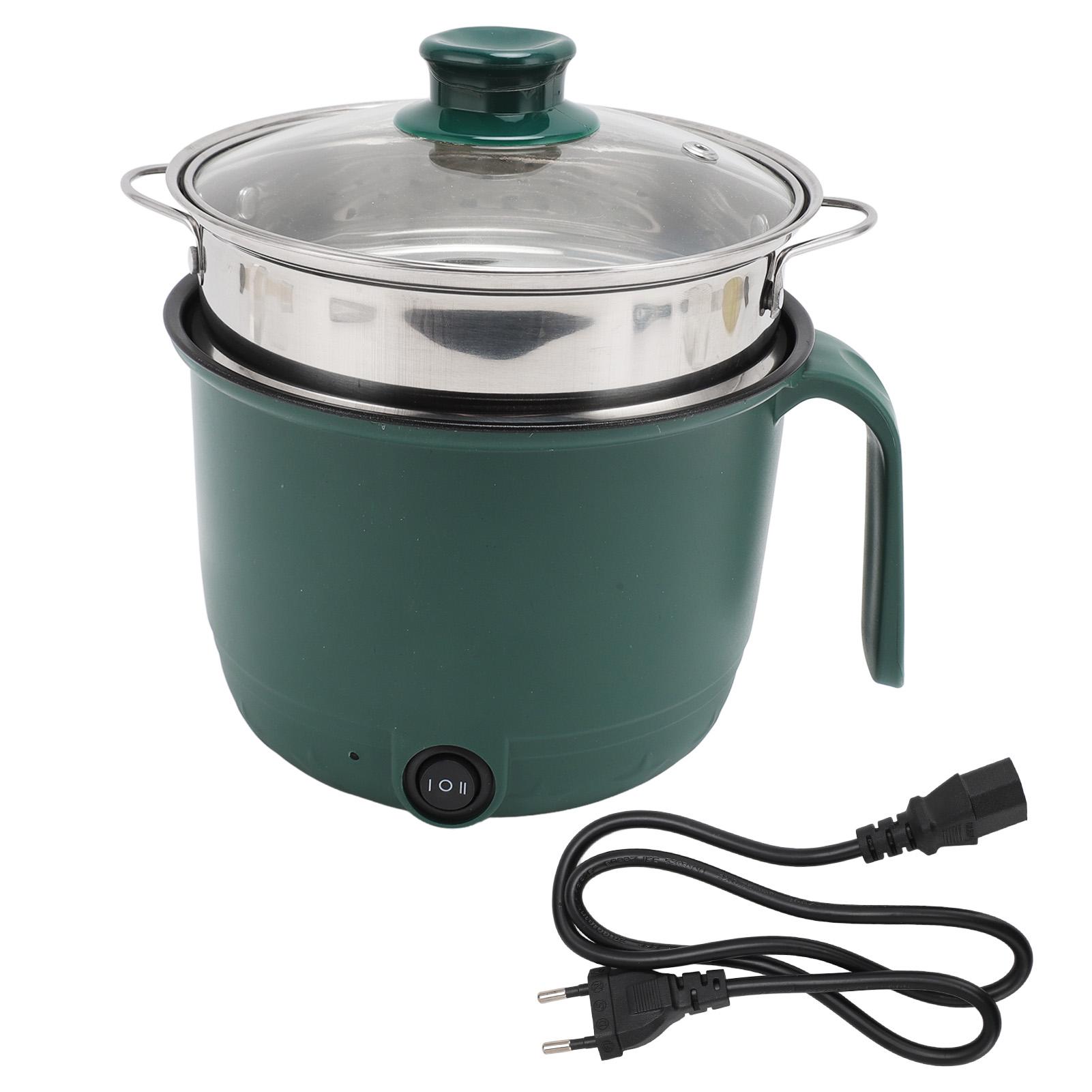 Elektrischer Kochtopf, 1,5 l, 600 W, Edelstahl, Verbrühschutzgriff, transparenter Deckel, Elektroherd für Zuhause L(for 6.5-9kg)