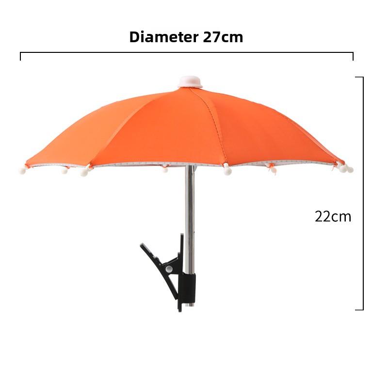 Handyhalter Sonnenschirm-Klammer Schirm Outdoor Handy Fixierschirm Regenschirm Sonnenschirm Handy Entspiegelter Kleiner Schirm 1PCS orange