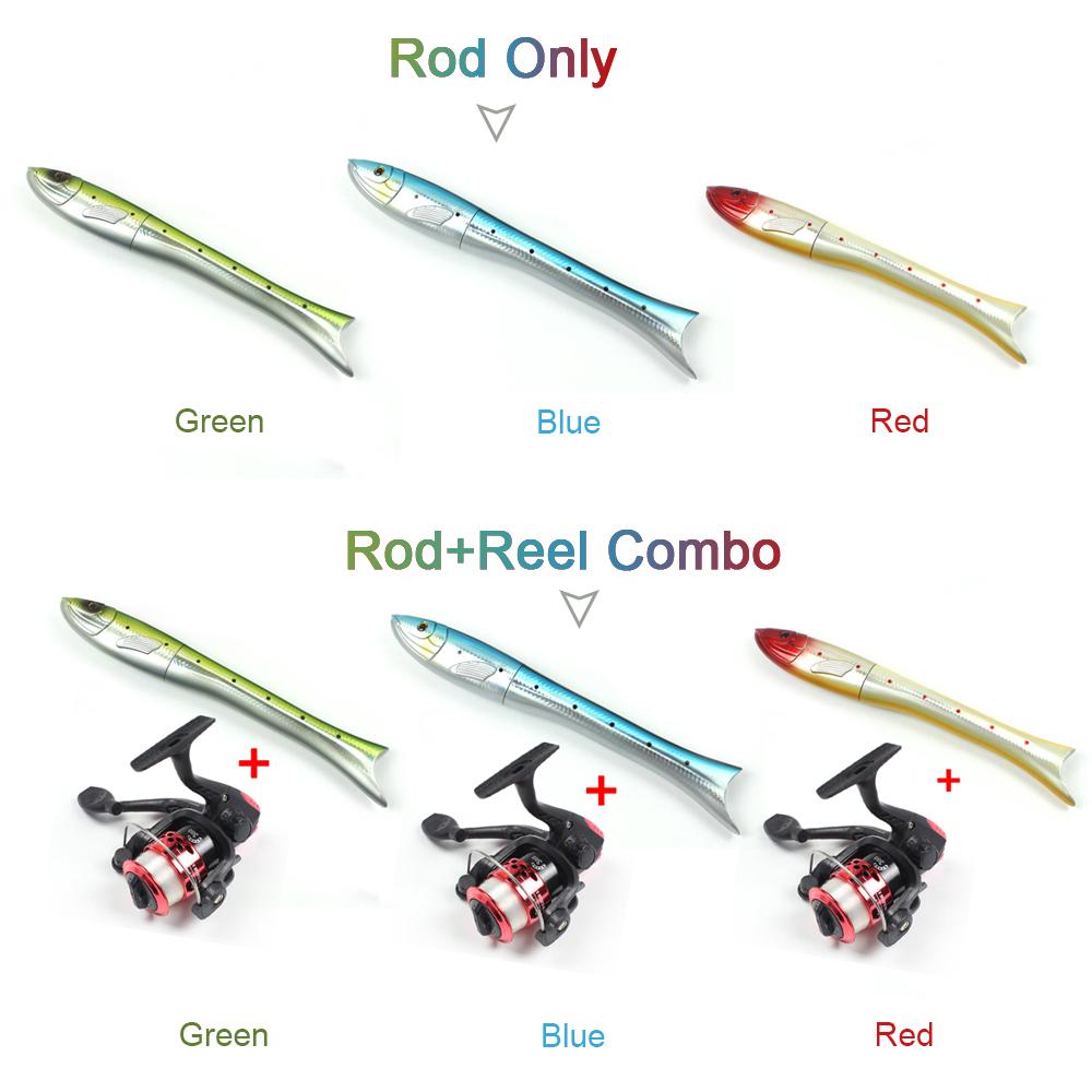 1,6 m Mini Taschenangelrute Fischförmige Teleskop-Carbon-Eisangelrute Angelrute Angelrolle Combo Reel & Rod schwarz