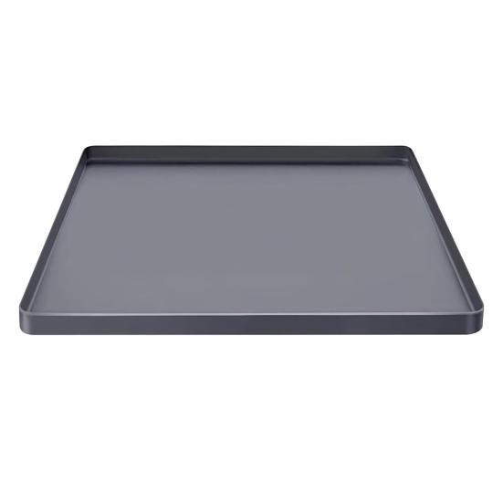 Silikon-Waschmaschinenmatte mit erhöhten Rändern, wasserdicht, Aufbewahrungsmatte für Oberseite von Waschmaschine/Trockner, rutschfest, vibrationsdämpfend, Bodenschutzmatte M grau