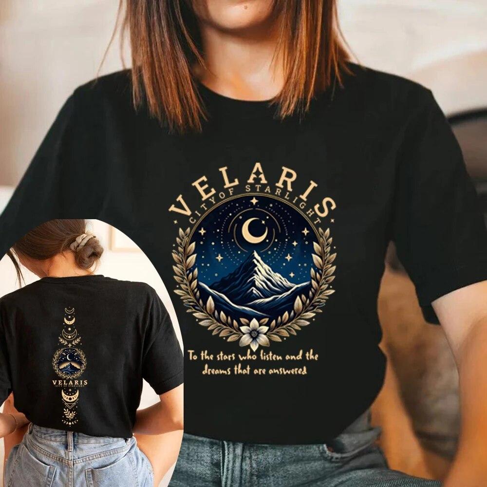 Velaris City of Starlight T-Shirt ACOTAR T-Shirt The Night Court T-Shirt Damen Grafik T-Shirts Vintage T-Shirt SJM Merch Shirt Top M schwarz