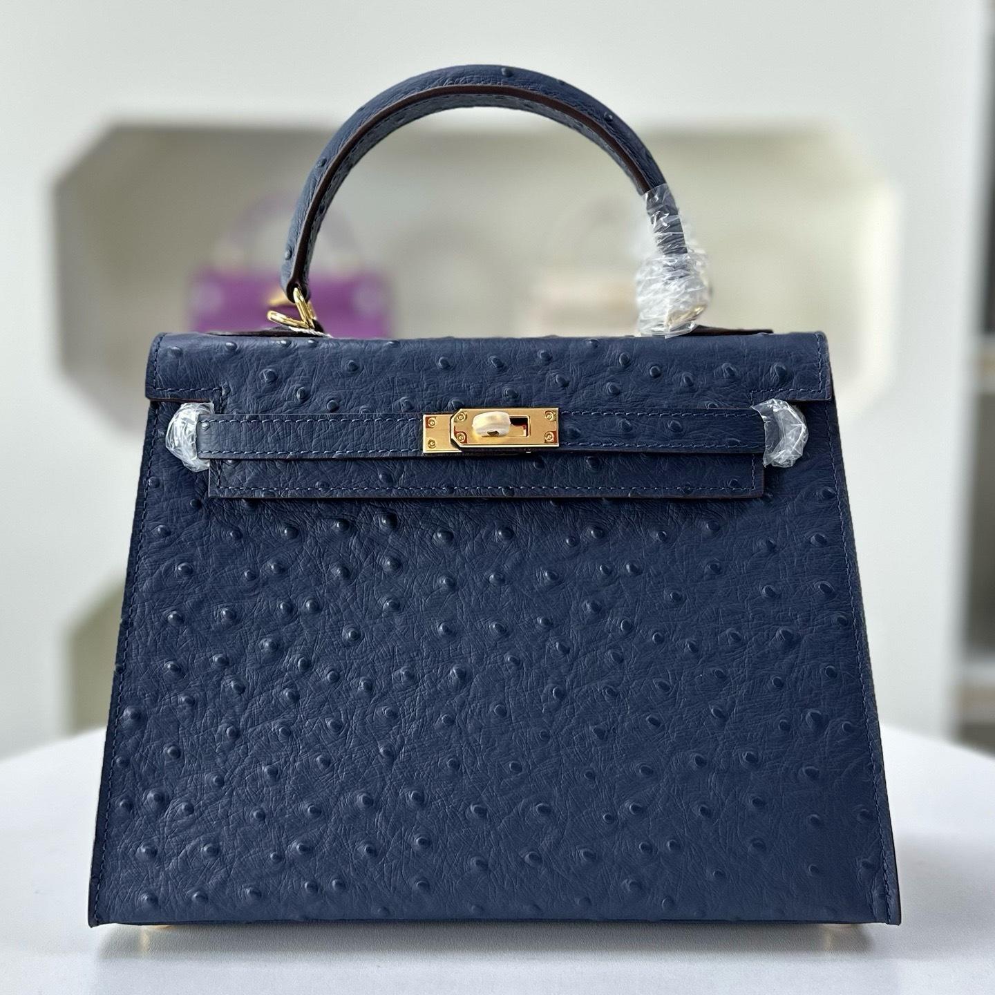 Tasche Damen 2026 Koreanische Ausgabe Südafrikanisches Straußenmuster Tasche Damen Leder Handtasche Leichter Luxus Eine Schulter Crossbody Handtasche 19x6x13cm königsblau