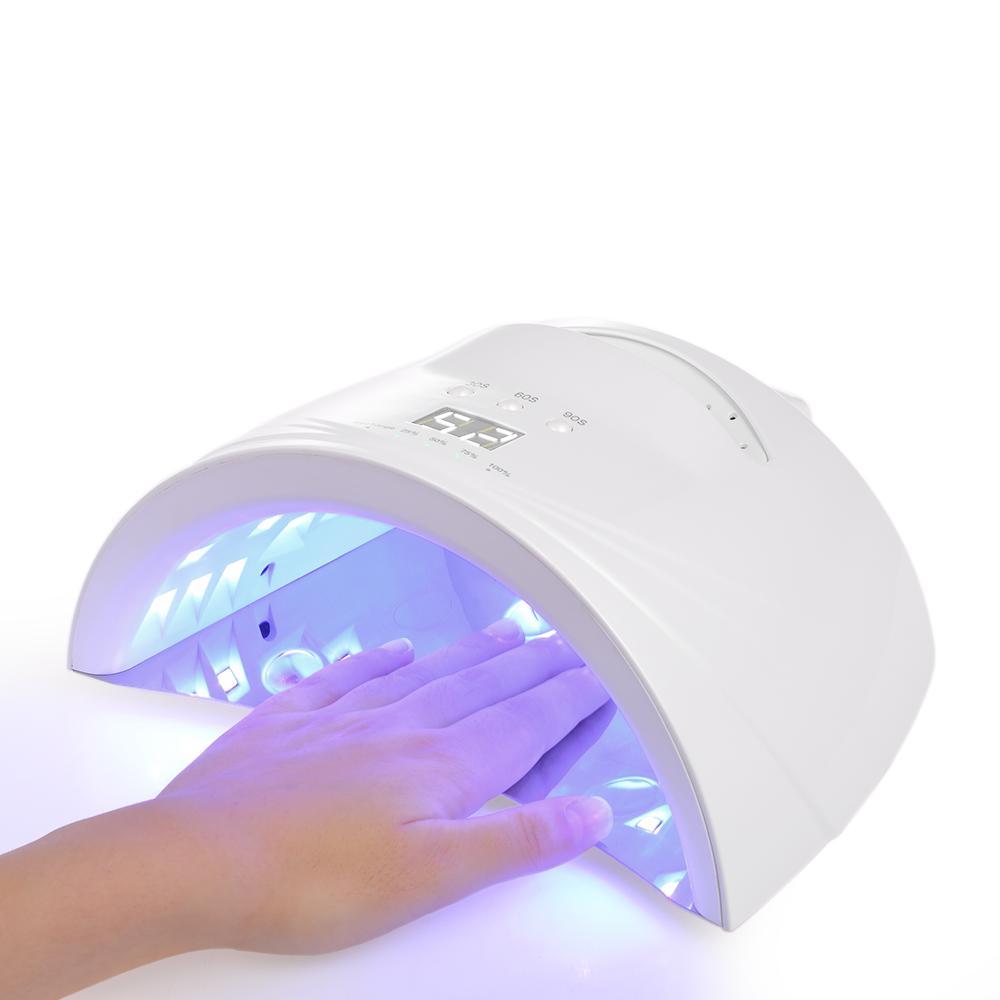 48 W LED UV Akku-Nagellampe, wiederaufladbar, Nagel-Gel-Trockner, LED-Nagellampe, Fingernägel, Zehennägel, Härtungsausrüstung, Nagelkunst-Werkzeug US Plug weiß