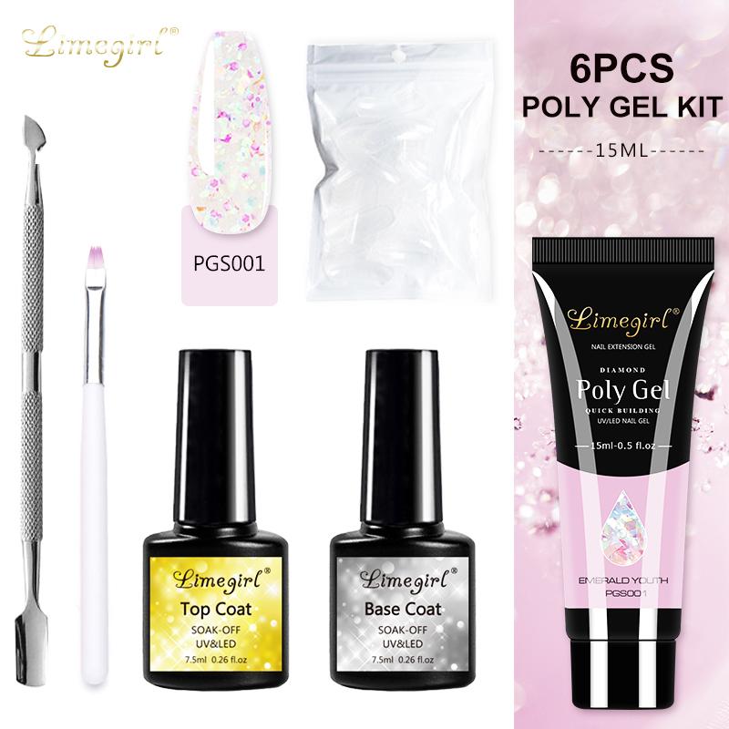 Nagel Gel Set 6W LED Lampe Für Maniküre Set Schnelle Erweiterung Nagel Kit Gel Acryl Gebäude Polygels Set für Nägel Design Tools Kit