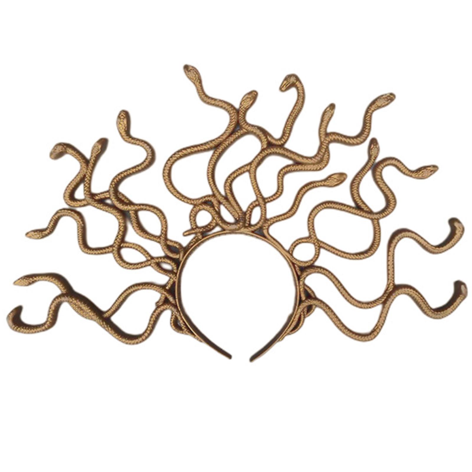 Medusa Schlangen Kostüm Stirnband Medusa Stirnband Kopfschmuck Verkleidung Kopfschmuck für Karneval Mardi Gras Maskerade Party A brown